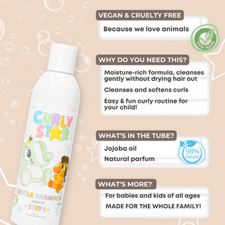 Curly Star Gentle Shampoo naudojimas vaikams