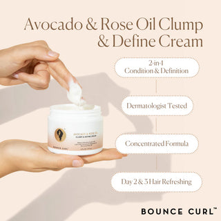 Avokadų ir rožių aliejų kremas garbanoms formuoti ir išryškinti Avocado & Rose Oil Clump & Define Cream