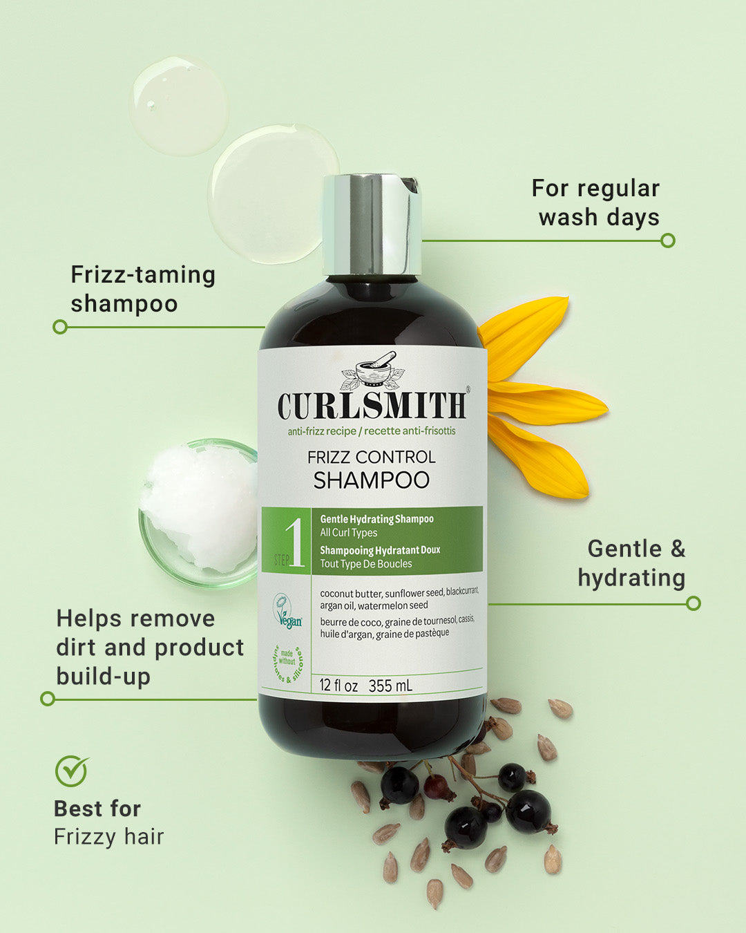 Glotninamasis šampūnas pasišiaušimo kontrolei Frizz Control Cleanser