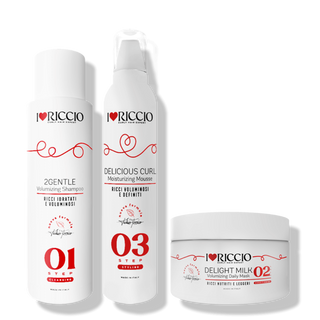 MINI rinkinys ploniems plaukams I Love Riccio Curly and Wavy Hair Kit with Mousse