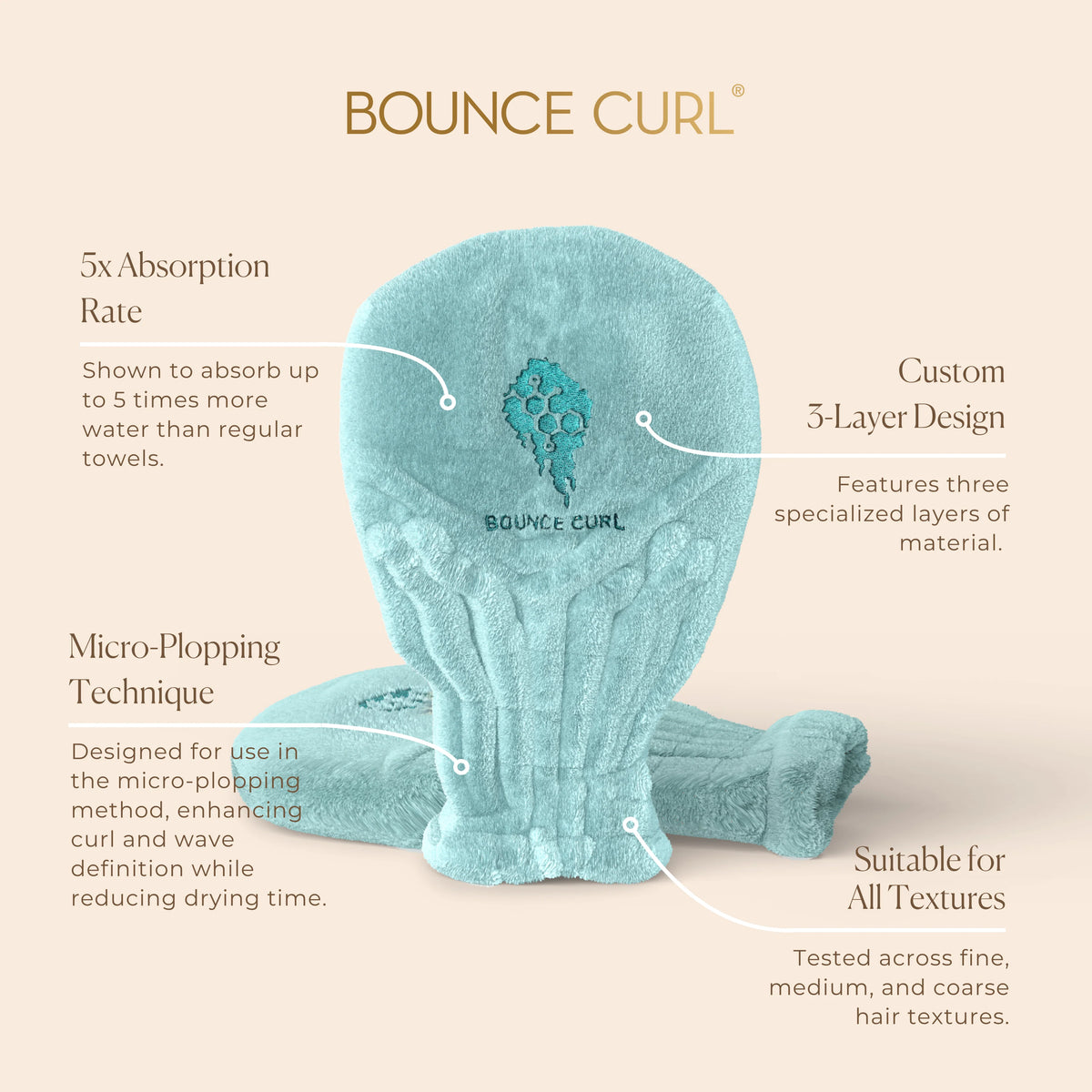 Bounce Curl garbanų džiovinimo pirštinės